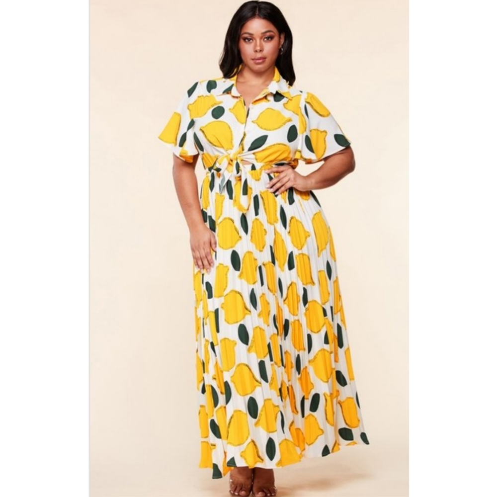 *HOST PICK!* L'ATISTE Lemon Print Maxi Dress